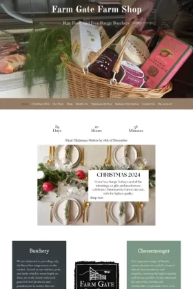 The web design for Farm Gate Farm Shop. This shows the shop and the homepage for the e-commerce website that Oxford Web Builders designed.