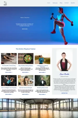 A small area of the main homepage for the web design of the Dodds Personal Training website that was designed by Oxford Web Builders
