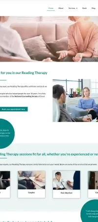 A small section of the Reading Therapy website design and the web design that shows off the business.